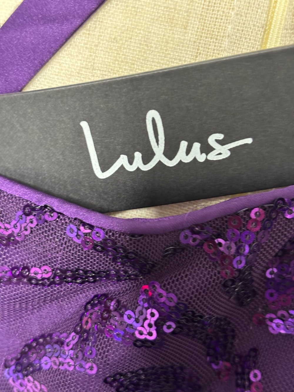 Lulus Purple Sequin One Shoulder Mini Dress XL Triple Strap NWT - Picture 8 of 16